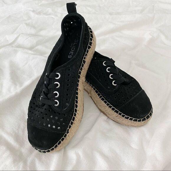 J/Slides Riley Black Perforated Chunky Espadrille - Picture 15 of 15